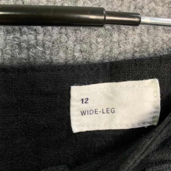 NEW GAP High-Waisted Linen-Blend Wide-Leg‎ Pants Belt Tie SZ 12 - Picture 9 of 11